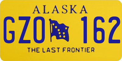 AK license plate GZO162