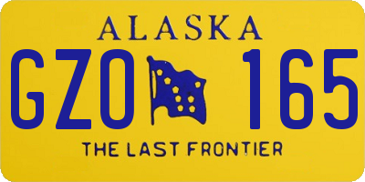 AK license plate GZO165