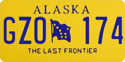 AK license plate GZO174