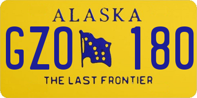 AK license plate GZO180