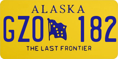 AK license plate GZO182