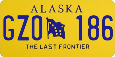 AK license plate GZO186