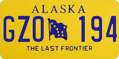 AK license plate GZO194