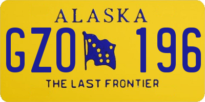 AK license plate GZO196