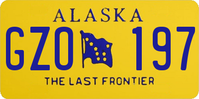 AK license plate GZO197