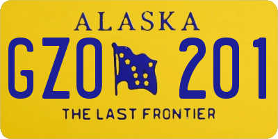 AK license plate GZO201