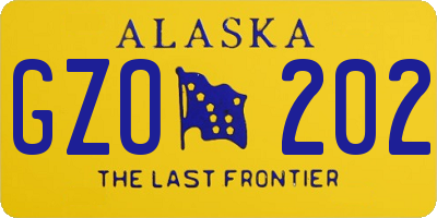 AK license plate GZO202