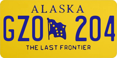 AK license plate GZO204