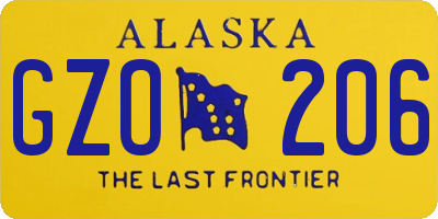 AK license plate GZO206