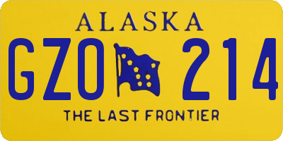 AK license plate GZO214