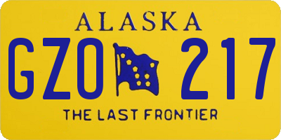 AK license plate GZO217