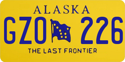 AK license plate GZO226