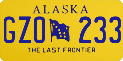 AK license plate GZO233