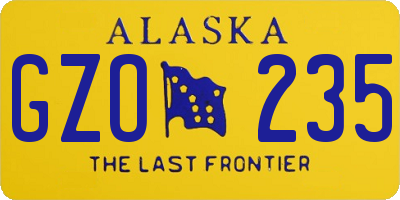 AK license plate GZO235