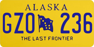AK license plate GZO236