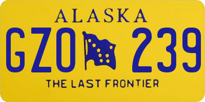 AK license plate GZO239