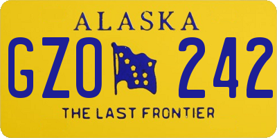 AK license plate GZO242