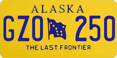 AK license plate GZO250