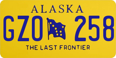 AK license plate GZO258