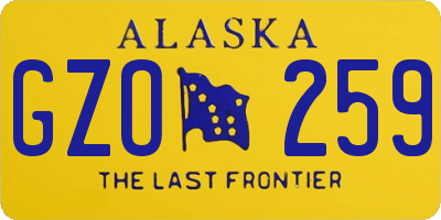 AK license plate GZO259