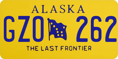 AK license plate GZO262