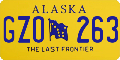 AK license plate GZO263