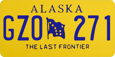 AK license plate GZO271