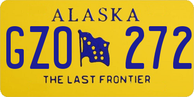 AK license plate GZO272