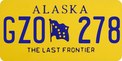 AK license plate GZO278