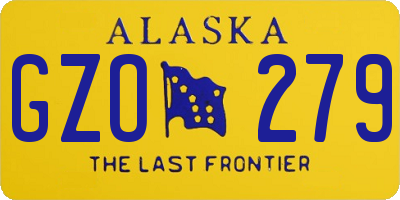 AK license plate GZO279