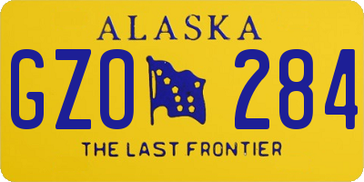 AK license plate GZO284