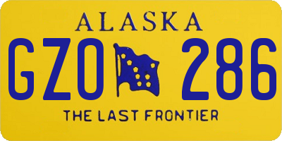 AK license plate GZO286