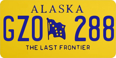 AK license plate GZO288