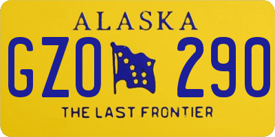 AK license plate GZO290