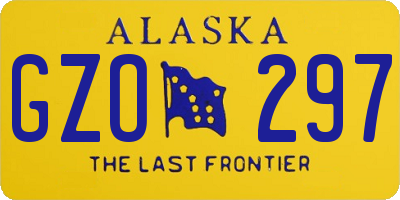 AK license plate GZO297