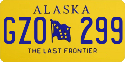 AK license plate GZO299