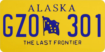 AK license plate GZO301