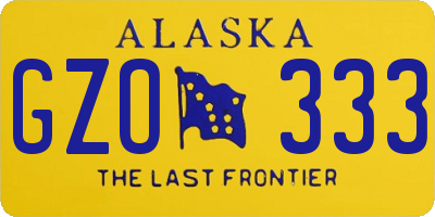 AK license plate GZO333