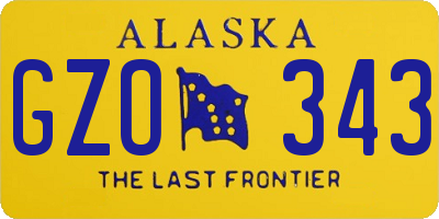 AK license plate GZO343