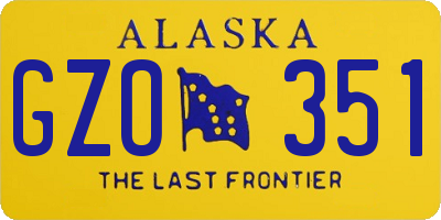 AK license plate GZO351