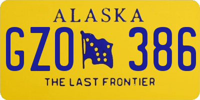 AK license plate GZO386