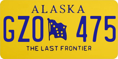AK license plate GZO475