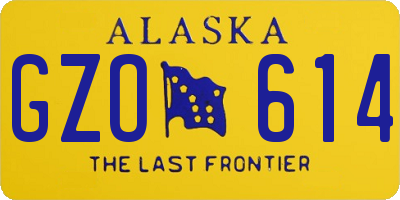 AK license plate GZO614