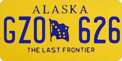 AK license plate GZO626