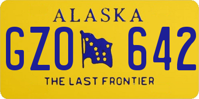 AK license plate GZO642