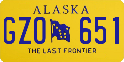AK license plate GZO651