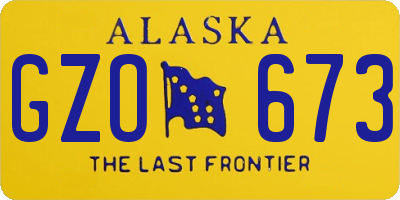 AK license plate GZO673