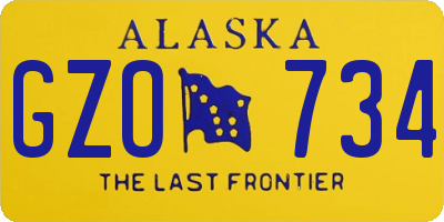 AK license plate GZO734