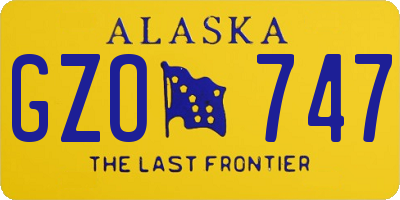 AK license plate GZO747