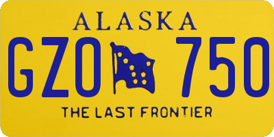 AK license plate GZO750